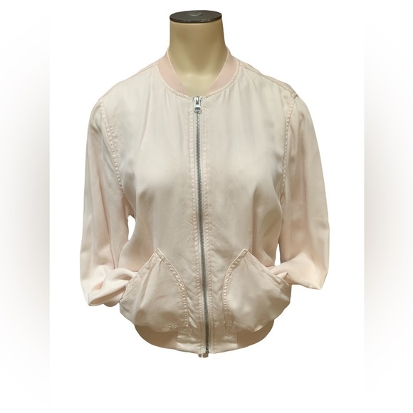 Kenneth Cole Bomber Jacket Blush Pink Tencel Women’s Size Medium - Picture 1 of 14